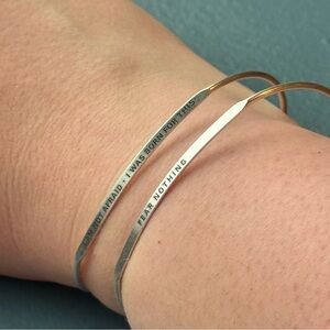 Inspirational Silver Bangle Bracelet Set